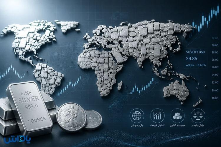 انس نقره چیست؟ راهنمای کامل قیمت جهانی نقره و تحلیل بازار